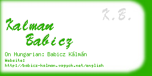 kalman babicz business card